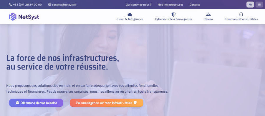 Bannière de la page d'accueil après la refonte de l'agence De Renefort